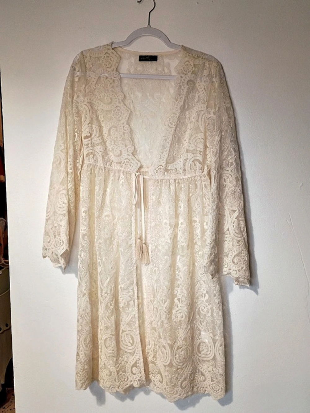 Lace Midi Dress in Cream